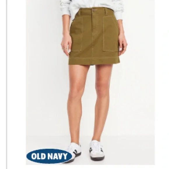 Old Navy Women's Olive Utility Mini Skirt NWT - Picture 1 of 6
